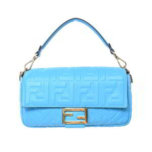 FENDI 8BR600 バゲット ナッパレザー FFモチーフ レザー バッグ ミディアム Medium ブルー フェンディ KL4BQKAL40