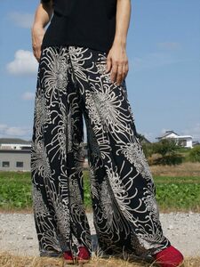 * ethnic LAP pants peace pattern botanikaru* including carriage new goods A* Asian to coil pants wide pants yoga unisex room wear 