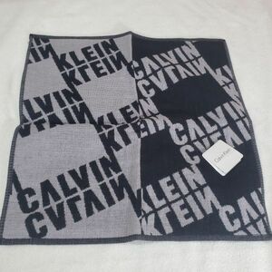 Calvin klein/カルバンクライン　タオルハンカチ　ブラックｘグレー