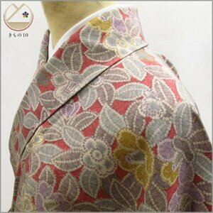 * kimono 10* 1 jpy silk fine pattern . length 160cm.66cm [ including in a package possible ] **