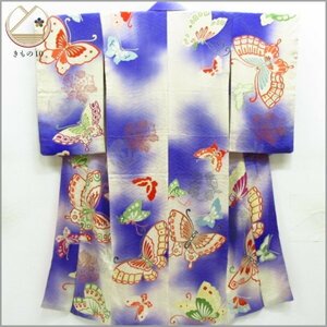 * kimono 10* 1 jpy silk small long-sleeved kimono antique . length 154cm.63cm [ including in a package possible ] **