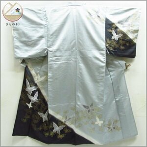 * kimono 10* 1 jpy .... kimono for man butterfly gold paint single . length 142cm.64cm [ including in a package possible ] **