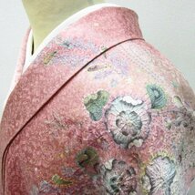 ★着物10★ 絹 訪問着 辻が花 金彩 袷 身丈162cm 裄64.5cm [同梱可] ☆☆☆_画像2