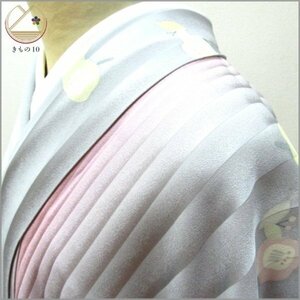 * kimono 10* 1 jpy silk fine pattern . after crepe-de-chine . length 158cm.63cm [ including in a package possible ] ***