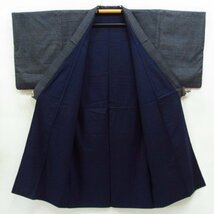 ★着物10★ 1円 絹 長着 男性用 紬 袷 身丈132cm 裄65cm [同梱可] ☆☆_画像8