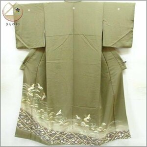 * kimono 10* 1 jpy silk tomesode gold paint three . ratio wing attaching . length 168cm.67cm [ including in a package possible ] **