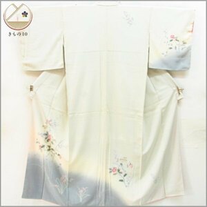 * kimono 10* 1 jpy silk visit wear . length 163cm.68cm [ including in a package possible ] **