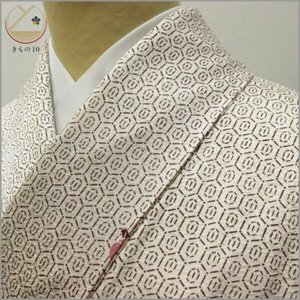 * kimono 10* 1 jpy silk fine pattern . length 155cm.63.5cm [ including in a package possible ] **