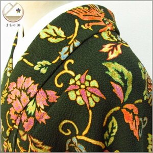 * kimono 10* 1 jpy silk fine pattern ...... length 160cm.64cm [ including in a package possible ] **