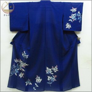 * kimono 10* 1 jpy silk tsukesage . summer thing single . length 156cm.61.5cm [ including in a package possible ] **