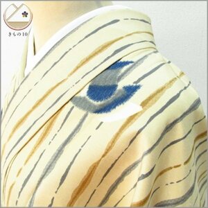 * kimono 10* 1 jpy .. fine pattern [ Yamamoto ..]Kansai. length 166cm.66.5cm [ including in a package possible ] **