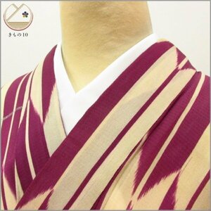 * kimono 10* 1 jpy silk kimono antique summer thing arrow feather single . length 152cm.57cm [ including in a package possible ] ***