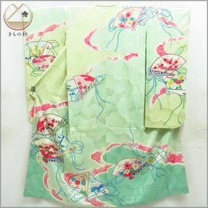 * kimono 10* 1 jpy silk long-sleeved kimono . length 160cm.63cm [ including in a package possible ] ***