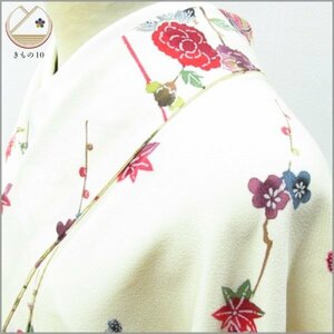 * kimono 10* 1 jpy silk fine pattern type dyeing . length 150cm.62cm [ including in a package possible ] **