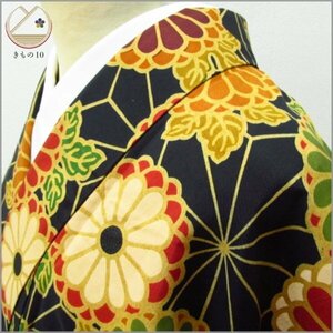 * kimono 10* 1 jpy silk fine pattern . length 155cm.64cm [ including in a package possible ] **