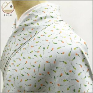 * kimono 10* 1 jpy silk fine pattern ... length 156cm.62cm [ including in a package possible ] ***