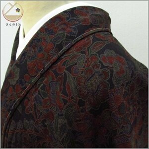 * kimono 10* 1 jpy silk fine pattern ... length 165cm.65.5cm [ including in a package possible ] **