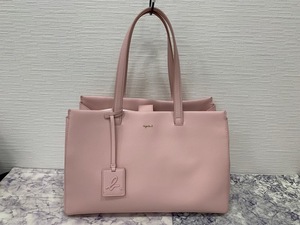 ☆1000円スタート☆ agnes b. アニエスベー ハンドバッグ レザー ピンク　◆25051