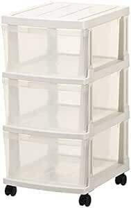 JEJa stage storage chest eming deep type stocker 3 step with casters . white made in Japan easy construction 340×420×680m