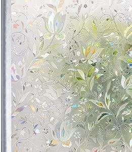Homein 窓ガラス目隠しシート ステンドグラスシール uvカット 断熱 水で貼る 剥がせる 貼り直し可 網入りガラス/ペアガラ