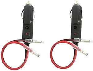 Dongge 車の交換用12V / 24Vシガレットライタープラグとリード線および配線シングルエンド端子 シガーライター用DIY電