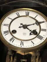 アンティーク 柱時計 古時計 掛け時計 レトロ ゼンマイ バイオリン型　ユニハンス　_画像9