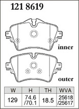 F45 2A15 ブレーキパッド フロント左右セット ディクセル ESタイプ 1218619 DIXCEL エクストラスピード フロントのみ 2 Series_画像3