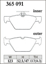 インプレッサスポーツ GT2 GT3 ブレーキパッド リア左右セット ディクセル Zタイプ 365091 DIXCEL リアのみ IMPREZA SPORTS WAGON_画像3