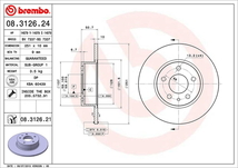 147 937BXB ブレーキローター リア左右セット ブレンボ ブレーキディスク 08.3126.21 brembo BRAKE DISC リアのみ ディスクローター_画像2