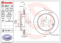 MPV LY3P ブレーキローター リア左右セット ブレンボ ブレーキディスク 09.B541.11 brembo BRAKE DISC リアのみ ディスクローター_画像2