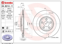 XK J439A ブレーキローター リア左右セット ブレンボ ブレーキディスク 09.B312.11 brembo BRAKE DISC リアのみ ディスクローター_画像2