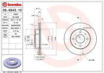 ブレンボ ブレーキディスク フロント左右セット プレセア R11/PR11 09.6943.10 brembo BRAKE DISC ブレーキローター ディスクローター_画像2