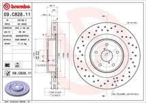 WRX STI VAB ブレーキローター フロント左右セット ブレンボ ブレーキディスク 09.C828.11 brembo BRAKE DISC フロントのみ_画像2