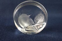 ★051540 マッツジョナサン MATS JONASSON クリスタルガラス 鳥彫 置物 スウェーデン製★_画像4