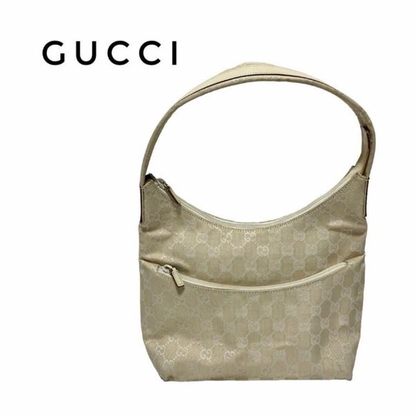 GUCCI バッグ ハーフムーン GG キャンバス ワンショルダー ハンドバッグ