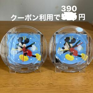 置き時計　目覚まし時計　トラベルクロック　2個セット アナログ キャラクター アラームクロック ディズニー