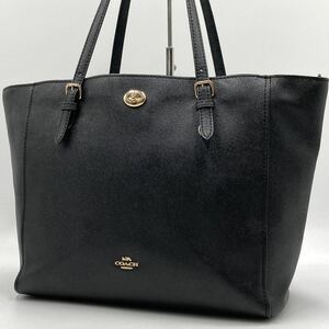 1円【入手困難品】コーチ COACH メンズ トートバッグ ビジネスバッグ ハンド レザー 本革 A4 肩掛け ショルダー ロゴ ブラック 黒 大容量