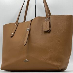 1円【希少色 入手困難品】 COACH コーチ メンズ トートバッグ ビジネスバッグ ハンドバッグ レザー 本革 A4 肩掛け ブラウン 茶 ブルー 青 