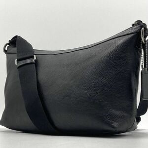 1 jpy [ hard-to-find goods ] Coach COACH shoulder bag body bag mesenja- leather original leather diagonal .. Logo men's business black black 