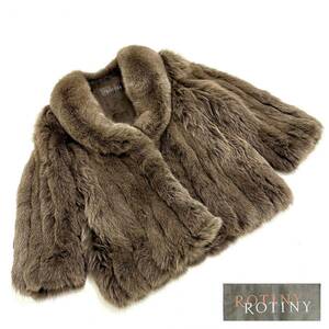 【貂商】 h2915 ROTINY フォックス ハーフコート デザインコート フォックスコート カラーフォックス セミロング 狐皮FOX fox身丈約70cm