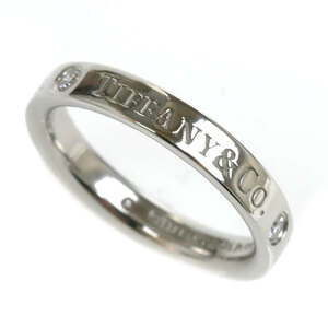 TIFFANY&Co. ティファニー Pt950プラチナ フラットバンド 3P ダイヤ リング・指輪 60001879 ダイヤモンド 7.5号 4.7g レディース 中古 美品