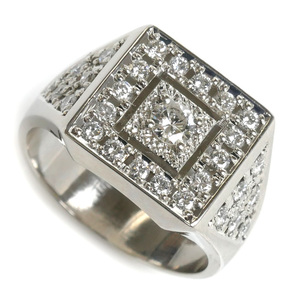 Pt900 platinum ring * ring diamond 0.215ct/0.75ct 22 number 25.1g men's used beautiful goods 