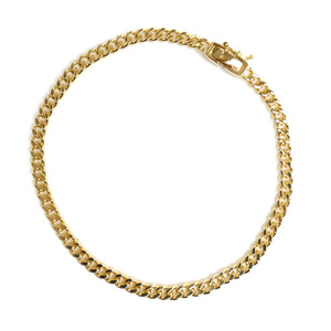 K18YG yellow gold bracele flat 2 surface cut 7.4g 18.5cm lady's used 