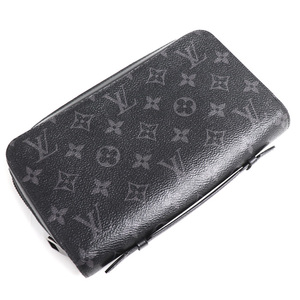 LOUIS VUITTON ルイ・ヴィトン ジッピーXL 長財布 ラウンドファスナー モノグラム・エクリプス ブラック M61698 メンズ 中古