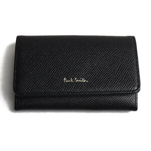 Paul Smith paul (pole) *smi scalar flash card-case black blue PWD302 men's used beautiful goods 