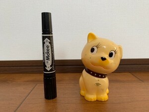  Showa Retro feather after Bank koro Chan sofvi doll savings box dog Akita dog enterprise thing not for sale *10 jpy start *