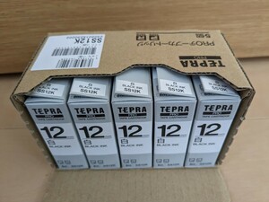  King Jim TEPRA PRO Tepra Pro лента картридж белый чёрный чернила 12mm 8M 5 шт. комплект нераспечатанный 