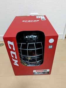 CCM 50 C COMBO hockey ice hockey helmet full-face guard attaching M size 54.5cm~59cm black new goods unused goods 