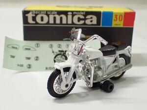 m2390 / 未使用 保管品 トミカ 日本製 No.30 ヤマハ スポーツ TX750 白バイ 黒箱 トミー TOMY TOMICA YAMAHA SPORTS 当時物 現状品