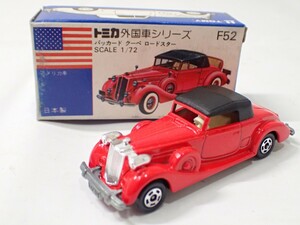 m2417 / 未使用 保管品 トミカ 日本製 F52 パッカード クーペ ロードスター アメリカ車 青箱 外国車シリーズ トミー TOMICA 当時物 現状品